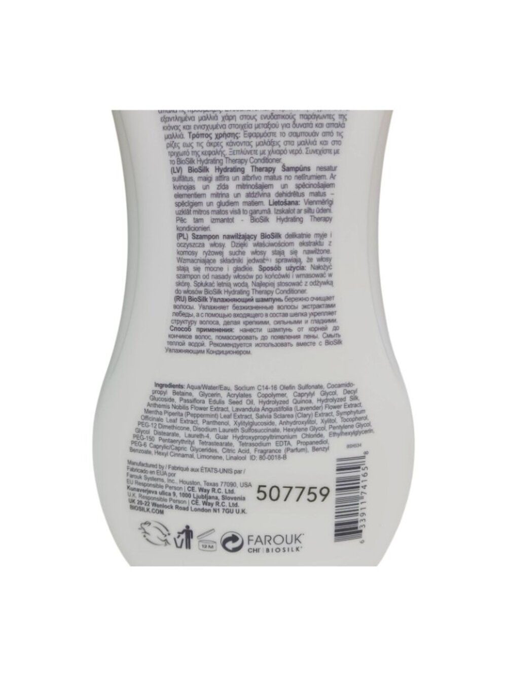 BioSilk 2 pk Hydrating Therapy Shampoo Duo Jumbo 34oz Sulfate Free Made In USA - Picture 5 of 7